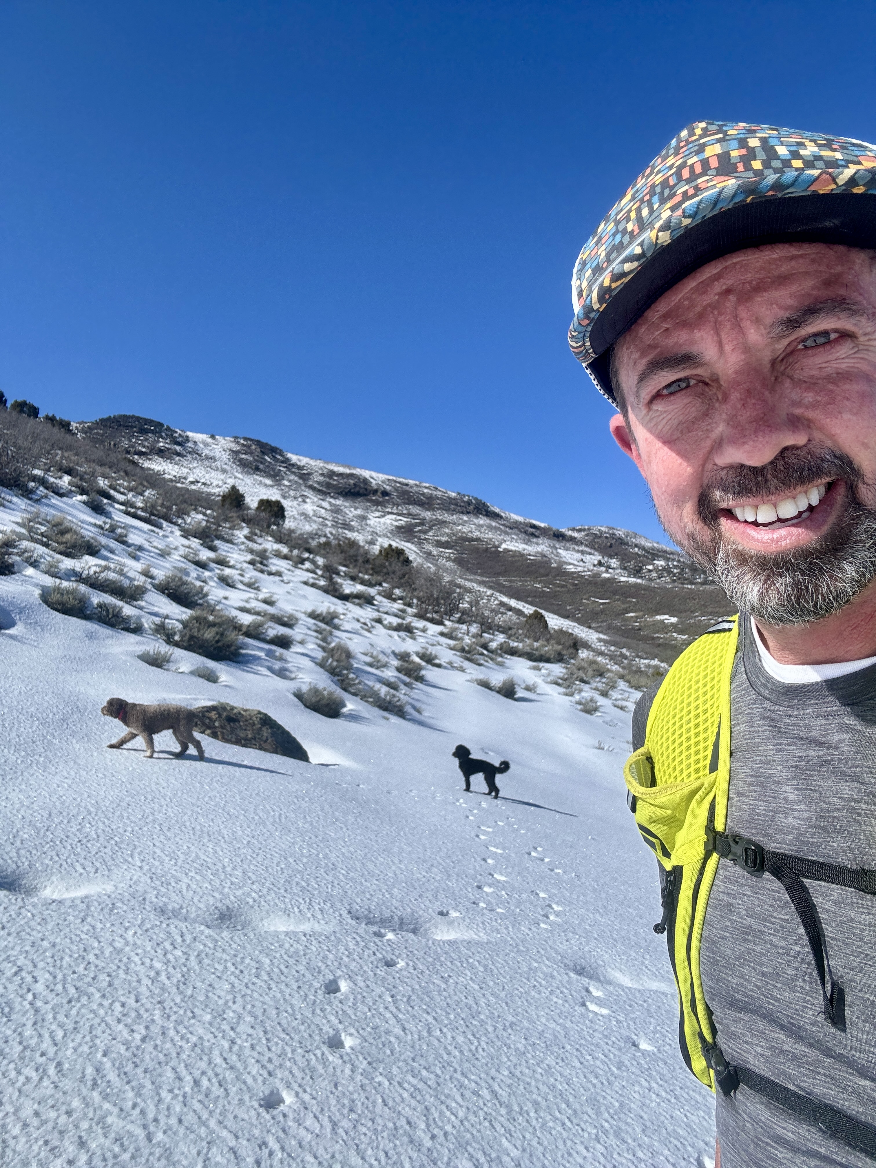 Post-run mountain moment.